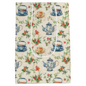 Schattigee theeliefhebbers betegeld feest medium cadeauzakje (Achterkant)