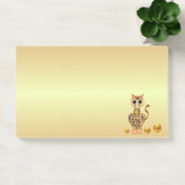 Schattigee Tiger Cat Cartoon op Golden Post-it® Notes (Kantoor)
