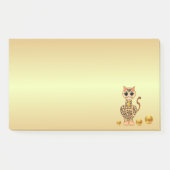 Schattigee Tiger Cat Cartoon op Golden Post-it® Notes (Voorkant)