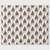 Schattigee Tiger Cub Kerstboom Kinderen Cadeaupapier (Vlak)