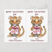 Schattigee Tiger Cub Kind Valentijn Classroom Kaar Briefkaart (Voorkant)