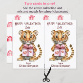 Schattigee Tiger Cub Kind Valentijn Classroom Kaar Briefkaart