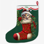 Schattigee Tiger Cub Peeking Grote Kerstsok (Achterkant)