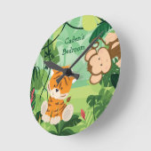 Schattigee Tiger Custom Safari Dier Kinder Kamer Ronde Klok (Hoek)