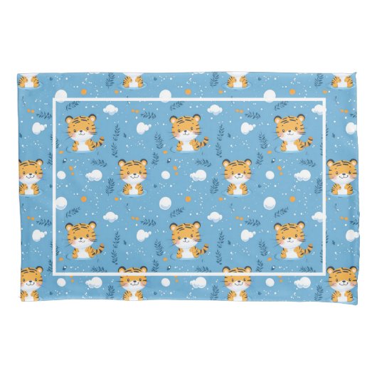 Schattigee Tiger Pattern Kussensloop voor jong kin (Voorkant)