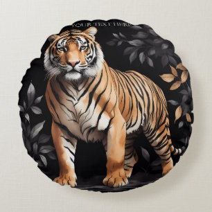 Schattigee Tiger personaliseer cadeau met je eigen Rond Kussen