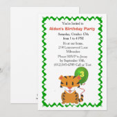 Schattigee Tiger verjaardagsfeestje voor jongen Kaart (Voorkant / Achterkant)