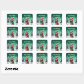 Schattigee Tiger Zoo Kerstboom Verjaardagsfeest Me Vierkante Sticker (Vel)