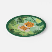 Schattigee Tijger Custom Kinder Safari Verjaardags Papieren Bordje (Gekanteld)