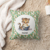 Schattigee tijger die een boek leest kussen (Deken)