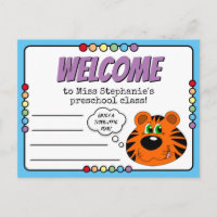 Schattigee tijger en regenboog kleuterschool welko