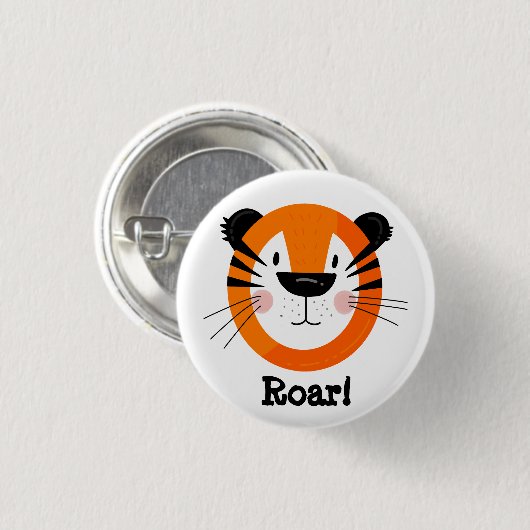 Schattigee Tijger Face Roar Art Ronde Button 3,2 Cm (Voorkant /achterkant)
