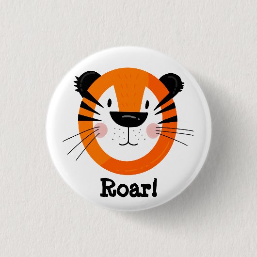 Schattigee Tijger Face Roar Art Ronde Button 3,2 Cm (Voorkant)