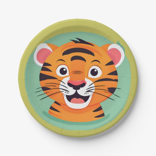 Schattigee tijger Face safari Wild oerwoud Verjaar Papieren Bordje (Voorkant)