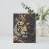 Schattigee tijger in een kroon briefkaart (Staand voorkant)