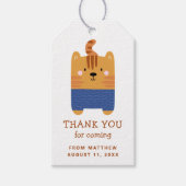 Schattigee tijger. Kinder Zoo Safari Verjaardag Da Cadeaulabel (Voorkant)