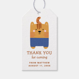 Schattigee tijger. Kinder Zoo Safari Verjaardag Da Cadeaulabel