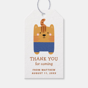 Schattigee tijger. Kinder Zoo Safari Verjaardag Da Cadeaulabel