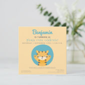 Schattigee Tijger - Leuke Kids Verjaardagsfeestuit Kaart (Staand voorkant)