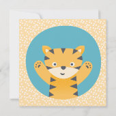 Schattigee Tijger - Leuke Kids Verjaardagsfeestuit Kaart (Achterkant)