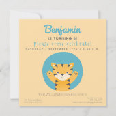 Schattigee Tijger - Leuke Kids Verjaardagsfeestuit Kaart (Voorkant)