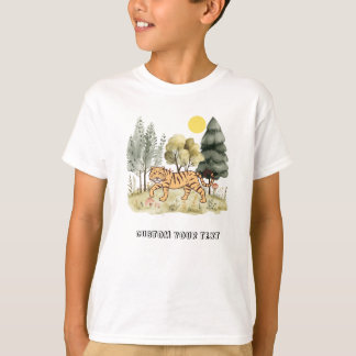 Schattigee Tijger met aangepaste tekst T-shirt
