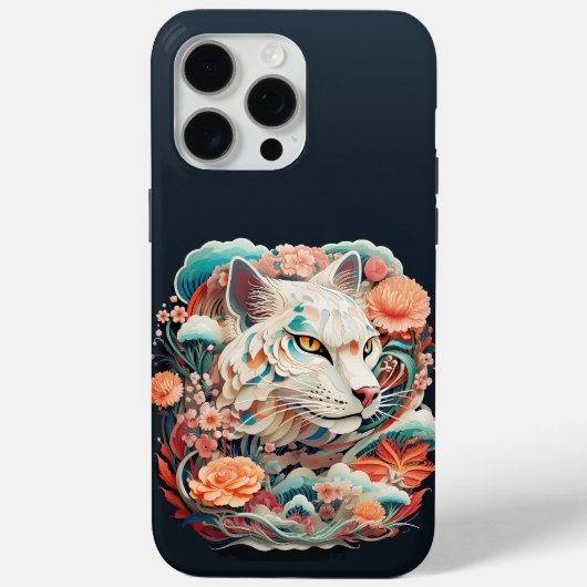 Schattigee Tijger met bloemetjes Papier Knipsel Case-Mate iPhone Case (Achterkant)