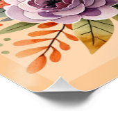 Schattigee tijger met bloesems voor kinderen | perfect poster (Hoek)