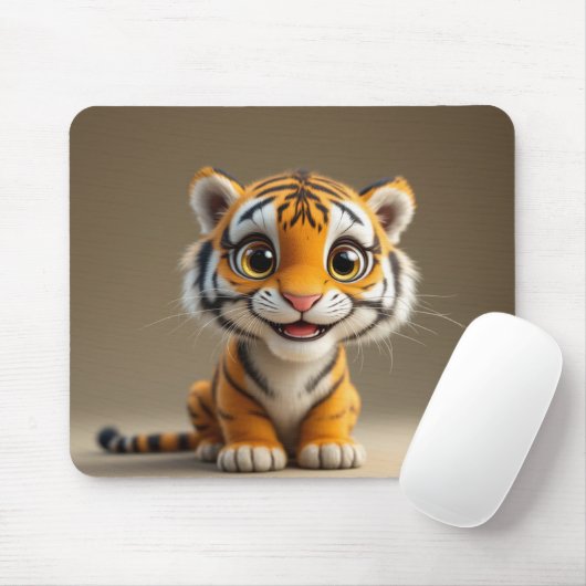 Schattigee Tijger Mousepad Muismat (Met muis)