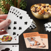 Schattigee tijger oranje perzik kinder pokerkaarten (Insitu)