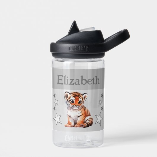 Schattigee tijger Voeg naam toe met Stars kinder g Waterfles (Links)