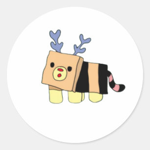 Schattigee tijgerbij ronde sticker