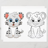 Schattigee tijgerkleurplaat (Voorkant / Achterkant)