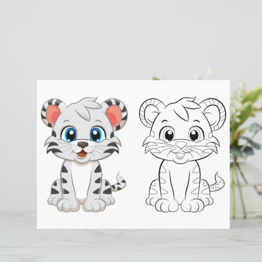 Schattigee tijgerkleurplaat (Staand voorkant)