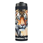 Schattigee tijgerliefhebbers Naam toevoegen Thermosbeker (Voorkant)