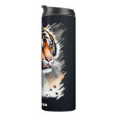 Schattigee tijgerliefhebbers Naam toevoegen Thermosbeker (Geroteerd rechts)