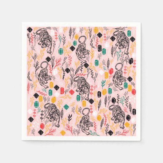 Schattigee tijgerpapieren servetten (Voorkant)