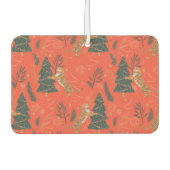 Schattigee tijgers en kerstbomen op sinaasappel luchtverfrisser (Voorkant)