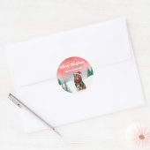 Schattigee tijgersafari wilde kerstfeest kinder ronde sticker (Envelop)