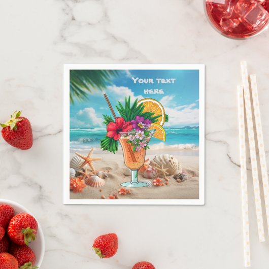 Schattigee tiki Cocktail tekst toevoegen Servet (Insitu)