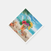 Schattigee tiki Cocktail tekst toevoegen Servet (Hoek)