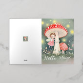 Schattigee Tiny Fairy zittend op de top van padden Folie Wenskaart (Buiten Laag)