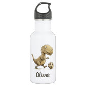 Schattigee Tiny Trex spelen Football gepersonalise Waterfles (Voorkant)