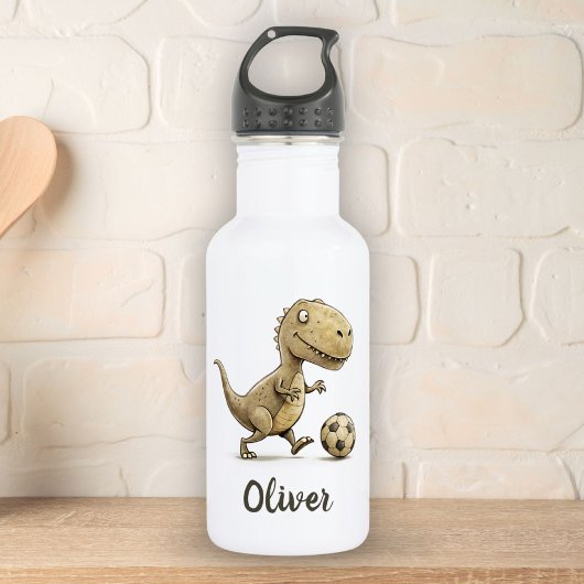 Schattigee Tiny Trex spelen Football gepersonalise Waterfles