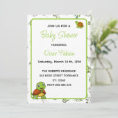 Schattigee Tiny Turtles baby shower uitnodiging (Staand voorkant)
