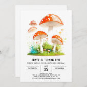 Schattigee Toadstool Kingdom Kids Verjaardag Kaart (Voorkant / Achterkant)