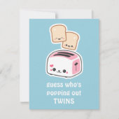 Schattigee Toast Twins Baby Shower Uitnodigingen (Voorkant)