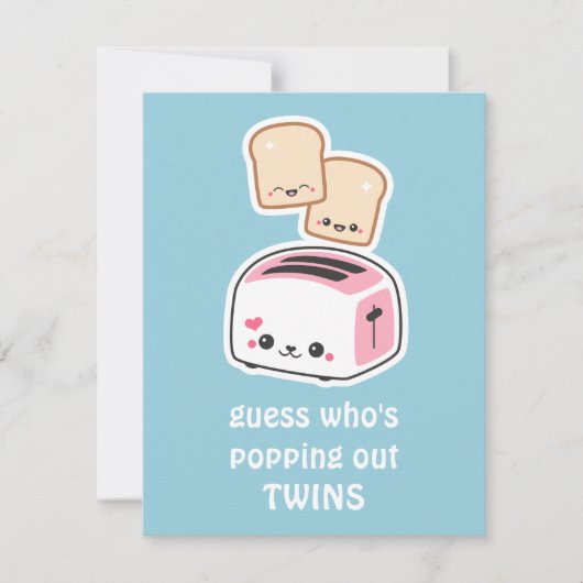 Schattigee Toast Twins Baby Shower Uitnodigingen (Voorkant)