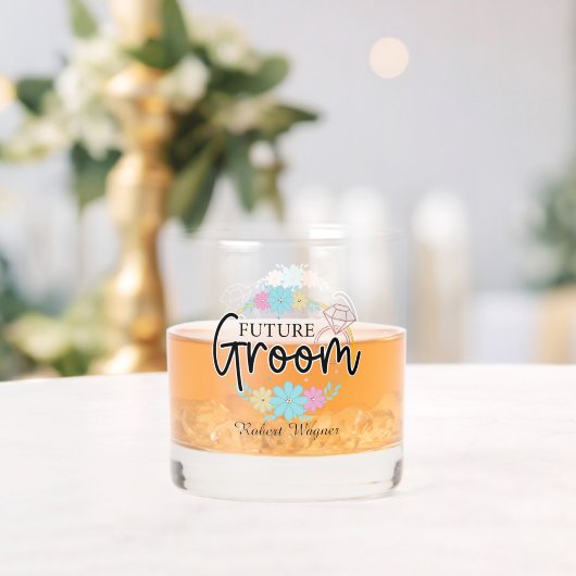 Schattigee toekomst bruidegom trouwnaam toevoegen whisky glas (Insitu (Huwelijk))