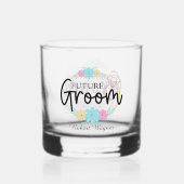 Schattigee toekomst bruidegom trouwnaam toevoegen whisky glas (Achterkant)